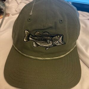 MAD Engine Olive Cap with Fish Embroidery adjustable fit men’s fishing cap
